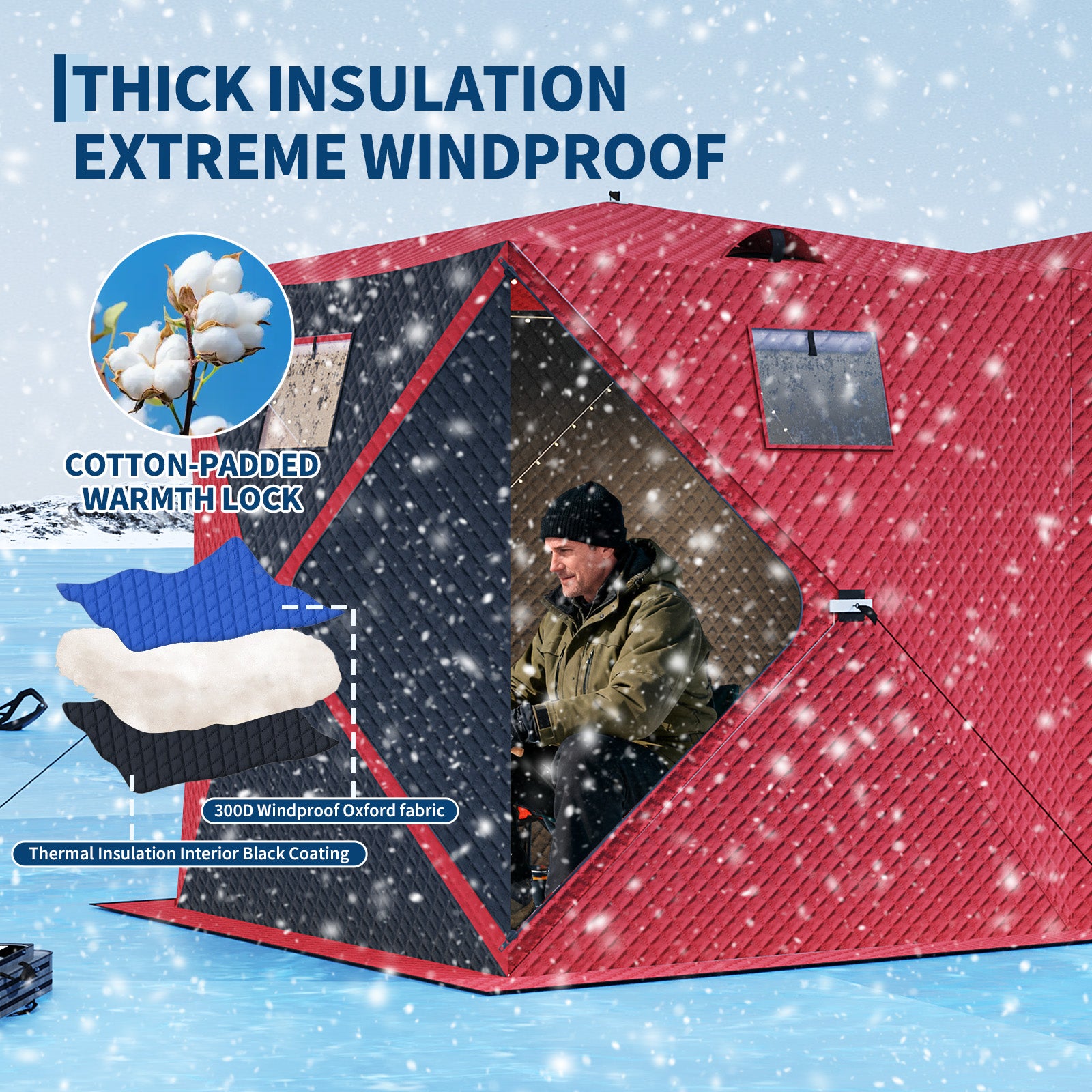 Thick insulated windproof ice fishing tent fabric