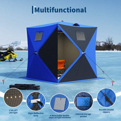 Integrated LED light strip, reflective strip, windows and zippers