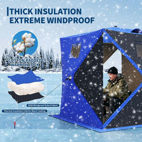 Thick insulation and windproof design ice fishing tent