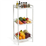Garvee 3 Tier Bathroom Shelf, Freestanding Metal Storage Rack Shelving Unit, Multipurpose Rack Organizer for Bathroom, Laundry, Kitchen, Office, Entryway, Small Spaces, White - White- 3 Tier