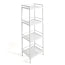 Garvee 4 Tier Bathroom Shelf, Freestanding Metal Storage Rack Shelving Unit, Multipurpose Rack Organizer for Bathroom, Laundry, Kitchen, Office, Entryway, Small Spaces, White - 4 Tier White