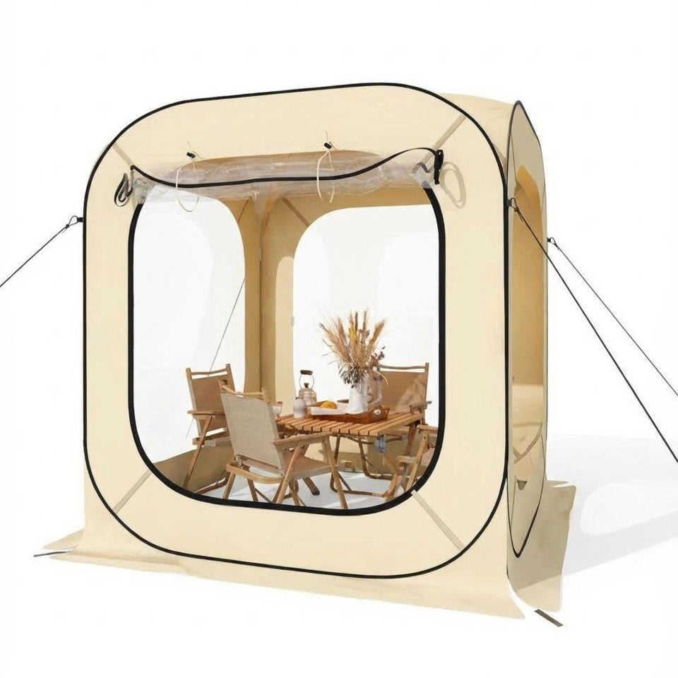 Garvee Tente Moustiquaire Pop-Up 6x6 pi, Abri Bulle Portable 2-3 Personnes pour le Camping, la Terrasse, le Jardin, Beige