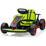 Garvee Ride - G Series: 6+,24V Drift Kart with 2X200W Strong Motor, 7AH Big Battery, Electric Pedals, Electric Go Kart Outdoor Race Toy - Green - Green&black