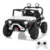 Garvee Ride P Series 24V Kids Toddler Ride On Truck 4WD 3 Speeds Large 7AH Battery Bluetooth MP3 Parent Safety Brake Red Outdoor Play - White - White