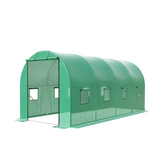 Garvee 15'x6.5'x6.5' Walk-In Greenhouse Plant Green House Kit with Roll-Up Doors - Green (Roll-Up Doors)