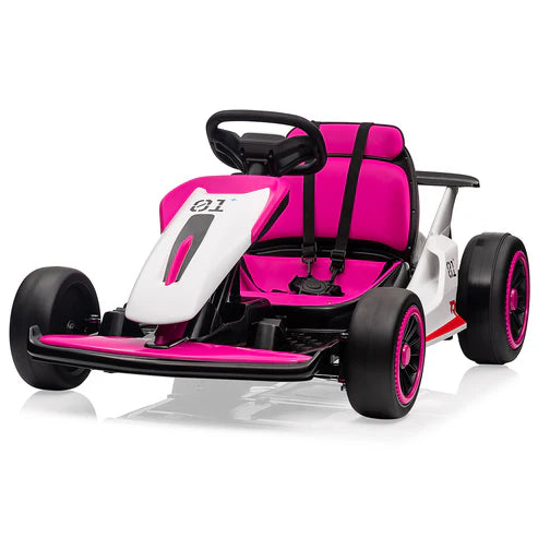 Garvee Ride - G Series: 6+,24V Drift Kart with 2X200W Strong Motor, 7AH Big Battery, Electric Pedals, Electric Go Kart Outdoor Race Toy - Pink