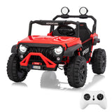 Garvee Ride P Series 24V Kids Toddler Ride On Truck 4WD 3 Speeds Large 7AH Battery Bluetooth MP3 Parent Safety Brake Red Outdoor Play - Red - Red