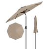 Garvee 9' Patio Umbrella, Outdoor Table Umbrella – Market Umbrella, Tilt & Crank, UV Waterproof, 8 Ribs, Tan