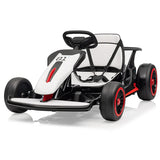 Garvee Ride - G Series: 6+,24V Drift Kart with 2X150W Strong Motor, 7AH Big Battery, Electric Pedals, Electric Go Kart Outdoor Race Toy - White - White