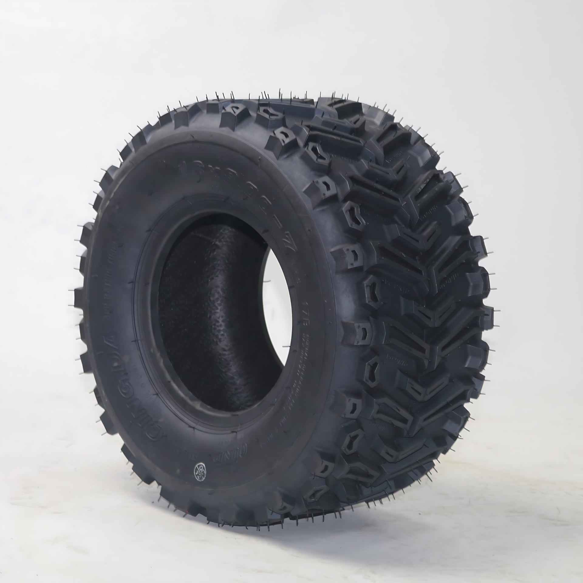 All terrain ATV tire construction and durability graphic