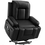 Garvee Oversized Power Lift Recliner Chair, Heat and Massage, PU Leather Electric Lift Recliner for Elderly, Seniors & Mobility, Wide Electric Massage Chair with Remote Control, Black - Black