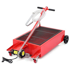 Garvee 20 Gallon Electric Oil Drain Pan with 110V Pump & 8 Ft Hose, Low Profile & T Folding Handle Oil Drain Cart for Truck Cars SUVs