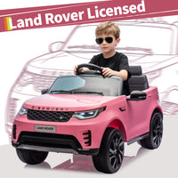 Garvee Ride P Series Voiture Électrique pour Enfants 12V Style Land Rover Deux Moteurs 3 Vitesses Batterie 4.5Ah Ceinture de Sécurité Télécommande Noir Jouet d'Extérieur - Rose