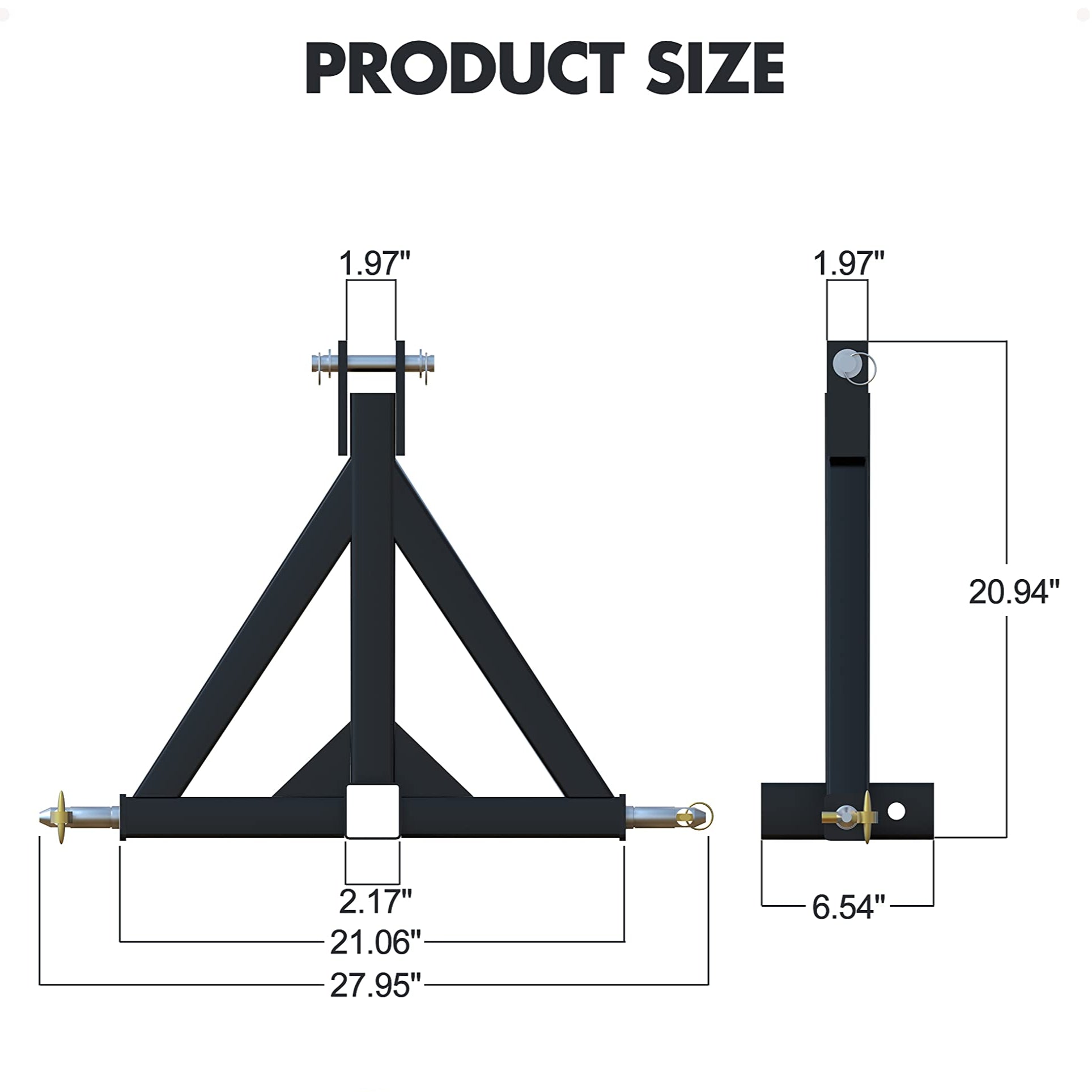3 Point 2 Inch Trailer Hitch Receiver for Category 1 Tractors - GARVEE