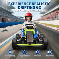 Garvee Ride - G Series: 6+,24V Drift Kart with 2X200W Strong Motor, 7AH Big Battery, Electric Pedals, Electric Go Kart Outdoor Race Toy - Green
