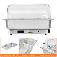 Garvee 9QT(2×1/2Pan)Electric Chafing Dish with Temperature Control, Stainless Steel Buffet Servers and Warmers, Electric Chafing Dish Set with Temperature Control for Catering