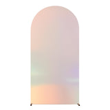 Garvee Wedding Arch Backdrop Cover Stretchy Spandex Wall Arch Covers Glitter Round Top For Wedding Birthday Party Baby Shower 6ft Gold Silver Fantasy Color - 6.6Ft Colorful
