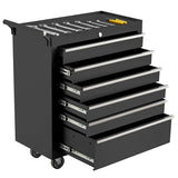 Garvee Rolling Tool Chest, 6 Drawers Tool Storage Cabinet, Toolbox with Wheels, Portable Tool Cabinet Organizer with Locking System & Drawer Liners, Tool Storage Cart for Garage, Workshop - Black