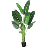 GARVEE 4 ft Artificial Indoor Plant - Premium Simulated Silk Fabric, No Maintenance Required, Adjustable Branches, Realistic Look, Easy to Assemble, Ideal Decor for Home or Office - Nature