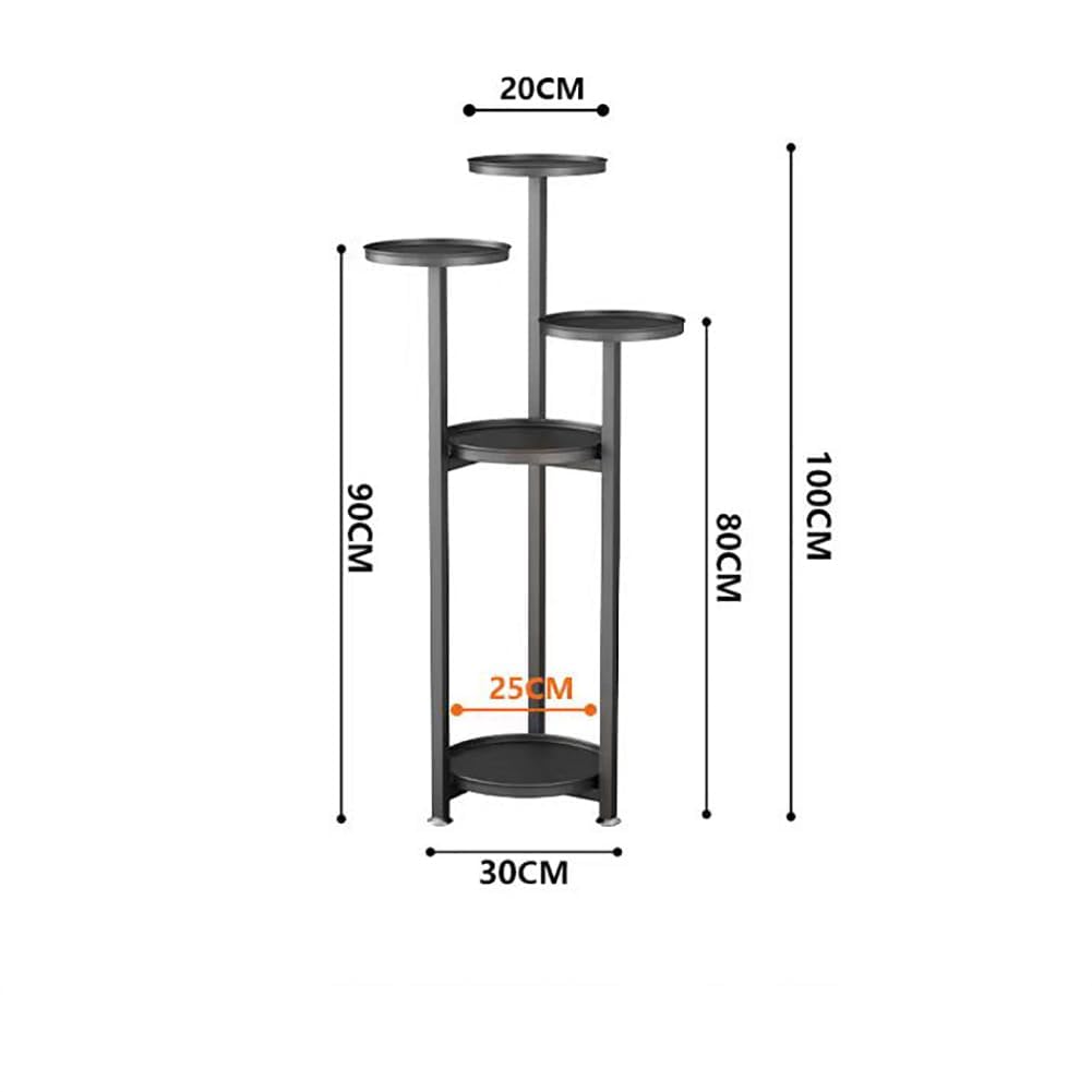 Plant shelf dimensions diagram showing 100cm height and compact base
