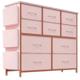 Garvee Dresser with 10 Drawers, Dressers & Chest of Drawers with Wood Tabletop for Bedroom Living Room Entryway - Pink - Pink
