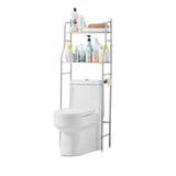 Garvee 2-Layer Over The Toilet Shelf Stainless Steel Floor-Standing Toilet Storage With Removable Towel Hooks & Paper Holder For Bathroom Restroom Laundry - Stainless Steel 2 Layers