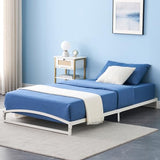 Garvee Low Profile Twin Bed Frame, 6 Inch Heavy Duty Metal Twin Size Platform Bedframe, Mattress Foundation with Steel Slat Support, No Box Spring Needed, Easy Assembly, Noise Free, White - White(6inch)