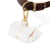 Garvee Detachable Wedding Ring Pouch for Dog Collar, Leather Ring Holder Box, Pet Engagement Accessory, White, Compact & Durable