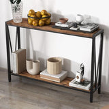 Garvee Rustic Console Table, 42.9" Entryway Table with Storage, 2-Tier Sofa Table, Console Tables for Entryway, Living Room, Hallway, Foyer, Corridor, Office，Retro Brown - Retro Color
