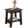 Garvee End Table, Small Side Table, Nightstand With 2-Tier Storage Shelf, Wood Bedside Table, Narrow Side Table Living Room, Side Table for Small Spaces, Bedroom, Entryway, Farmhouse, Walnut