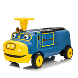 Garvee 12V Kids Ride On Train Trackless 2-Seater Dual Motor Rubber Wheels Light Music Blue Outdoor Fun - Blue(Brewster)