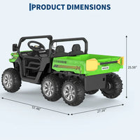 Garvee Ride - P Series: 2-Seater Ride on Car,6X6 24V Kids Ride On Dump Truck with Remote Control Electric Utility Vehicles UTV Battery Powered 6 Wheeler, for 3 years and up - Green