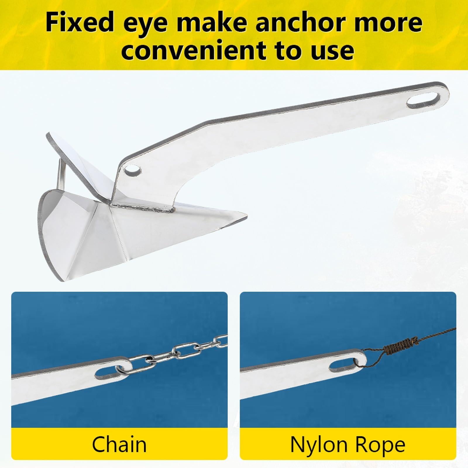 Fixed eye connection for chain and nylon rope