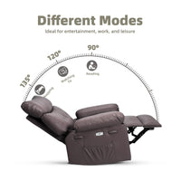 Garvee Oversized Wide Massage Recliner Chair, PU Leather Large Manual Recliner for Adults, Ultimate Comfort Lazy Boy with 1.5X Sponge Filling and Easy Recline Mechanism for Relaxation, Coffee