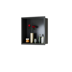 Garvee 304 Stainless Steel Shower Niche Recessed Shelf Organizer for Shower & Tub Storage 12x24" Matte Black & Silver