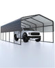Garvee 12'×26'×10' Metal Carport Heavy Duty Galvanized Roof All-Weather Shelter for Cars Boats Trucks
