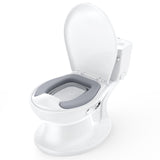 Garvee Potty Training Toilet for Baby, Realistic Potty Training Toilet with Soft Seat, Realistic Flushing Sound, Removable Pot, Storage Tank, Toilet Paper Holder, Splash Guard, Non-Slip for Toddler