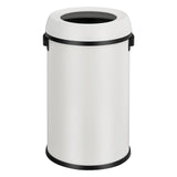 Garvee 17 Gallon Stainless Steel Open Top Trash Can for Outdoor Home Office Restaurant White - White