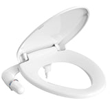 Garvee Elongated Bidet Toilet Seat Manual Operation Self-Cleaning Nozzles Quick-Release Slow Close Elongated Toilets White - 