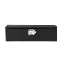 Garvee Boîte à outils en acier de 20 pouces pour benne de camion - Design en tôle striée avec poignées latérales et clés de verrouillage, rangement compact et durable pour pick-up, camping-cars et remorques, noir