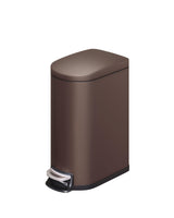 Garvee 2.6 Gal Metal Bathroom Trash Can with Lid, Slim Waterproof Step-on Bin, Brown, Compact Size - Brown