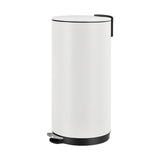 Garvee 8 Gal Round Trash Can with Soft Close Lid and Foot Pedal for Living Room, Office, Bathroom, Kitchen - 30L Modern Garbage Can, Black - White