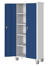 Garvee Metal Storage Cabinets with Lock Doors, 71" Tall Steel Garage Storage Cabinet, Blue Grey, Multipurpose, 2 Doors & 4 Shelves