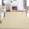 Garvee 9x12 Washable Rug Modern Checkered Area Rug Indoor Plaid Print Floor Cover Soft Faux Wool Throw Carpet Aesthetic Rug Foldable Thin Rug Non-Slip Accent Rug for Living Room Bedroom Yellow