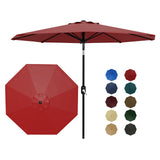 Garvee 9FT Outdoor Patio Umbrella with Crank Lift and Push Button Tilt, UV Protection Waterproof Canopy, Iron Frame for Pool Deck Garden Yard Outdoor Table, Green