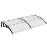 Garvee Door Awning Canopy With Plastic Steel Bracket Polycarbonate Cover 40x80 Inch Exterior UV Rain Snow Sunlight Protection Transparent - Transparent