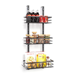Garvee 3-Tier Hanging Spice Storage Rack Organizer Over The Door Pantry Kitchen Cabinet Space-Saving Iron Durable