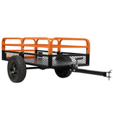 Garvee 1500 lbs Heavy Duty Steel Dump Cart with Removable Sides for ATV, UTV, Lawn Mowers and Tractors, 15 Cubic Feet, Light Orange - Light Orange