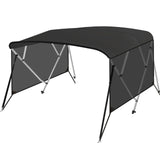 Garvee 4 Bow Bimini Tops for Boat with Zipper Side Curtains, 8'L x 54'H x 91"-96"W, Black, Marine-Grade Canvas & Aluminum Frame - Black