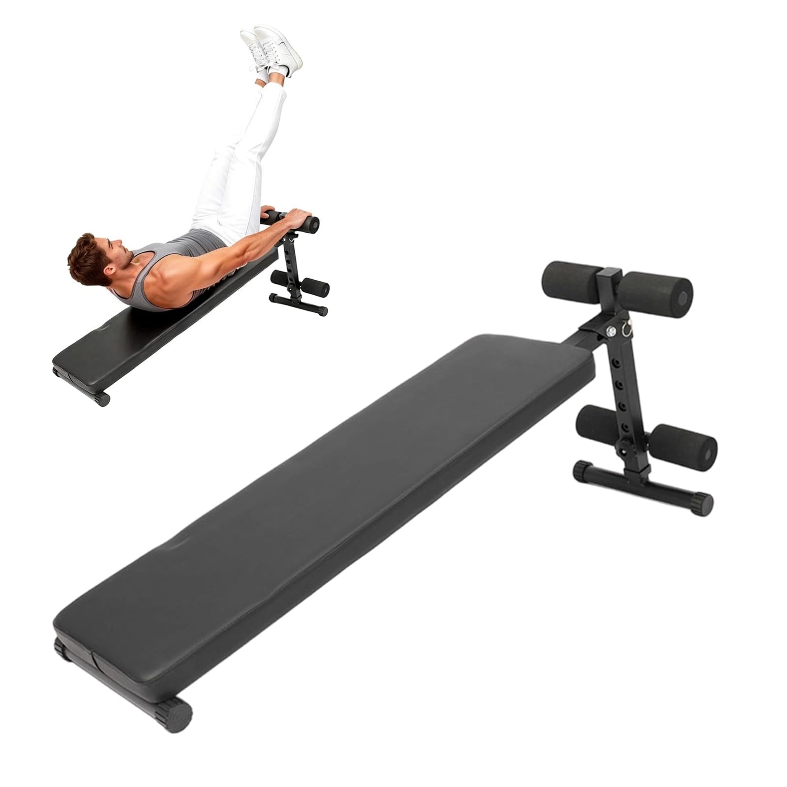 Banc de musculation Garvee avec surface rembourrée et rouleaux